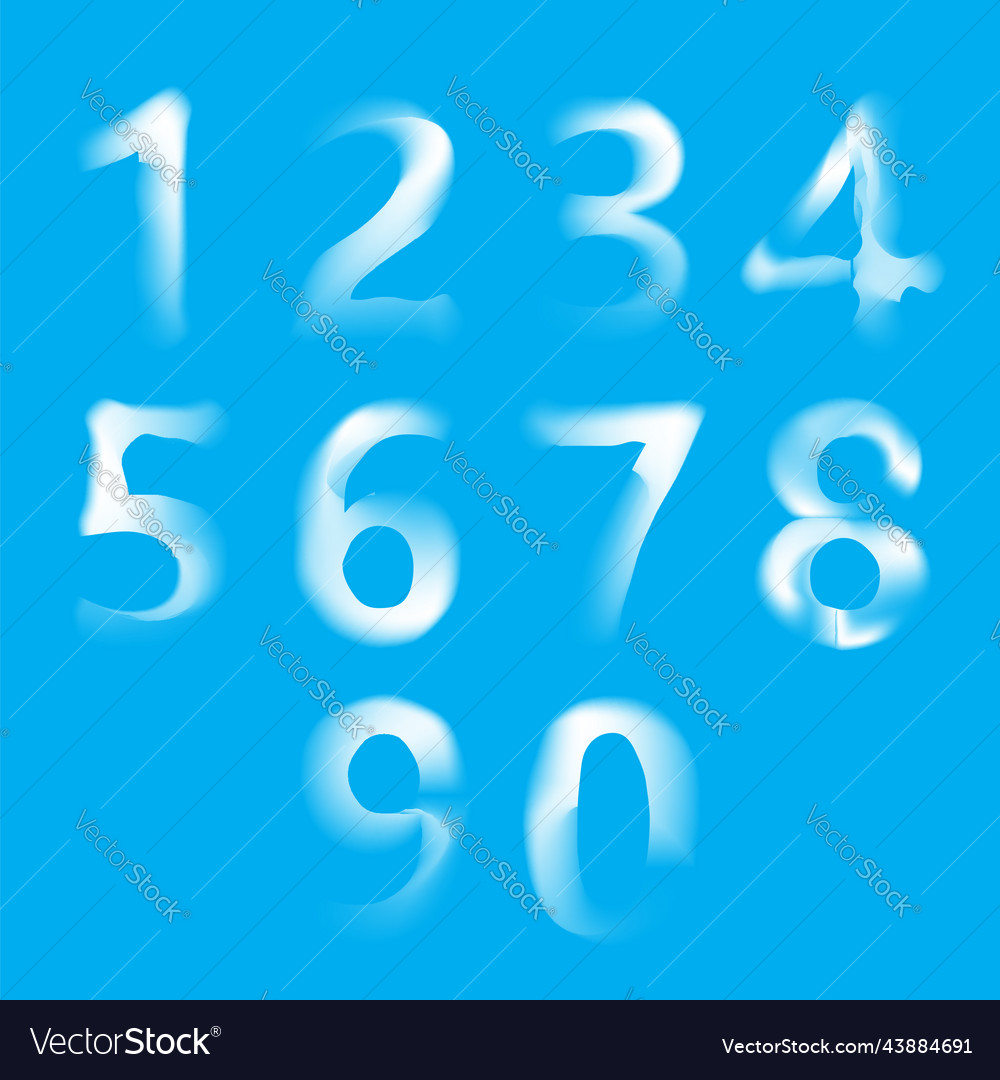 Schnee Eiskappe mit Zahlen isoliert auf blau vector image Schnee Eiskappe mit Zahlen isoliert auf blau