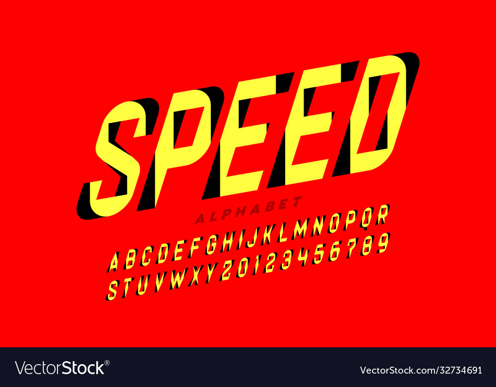 Speed style font Royalty Free Vector Image - VectorStock