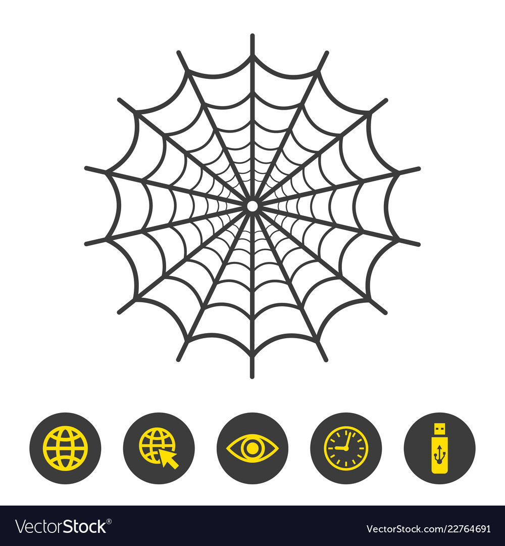 Spider Web-Symbol auf weißem Hintergrund