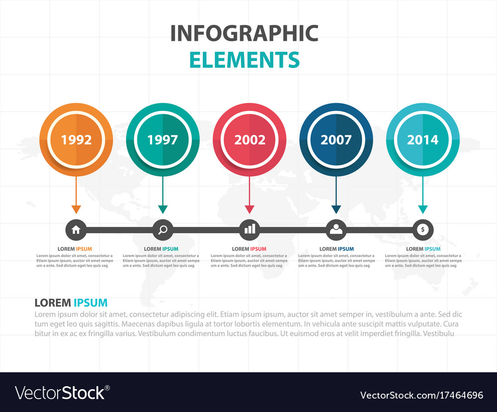 Abstract colorful circle business timeline Vector Image