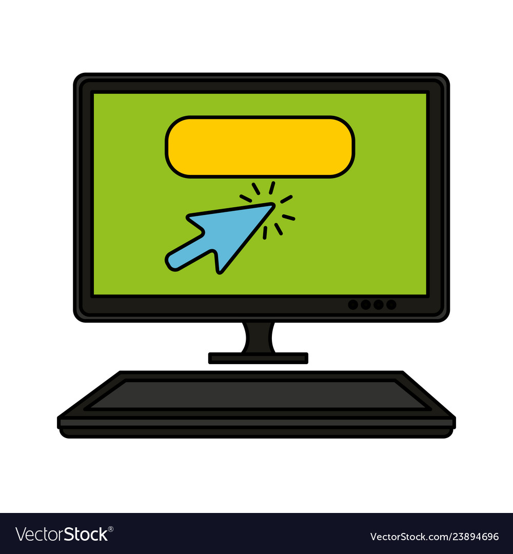 Computer desktop with pointer mouse vector image Computer desktop with pointer mouse