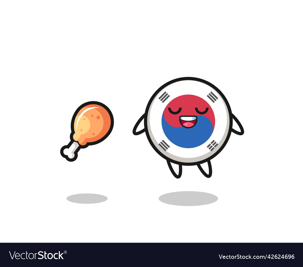 Süße Südkorea-Flag schwimmend und versucht vector image Süße Südkorea-Flag schwimmend und versucht