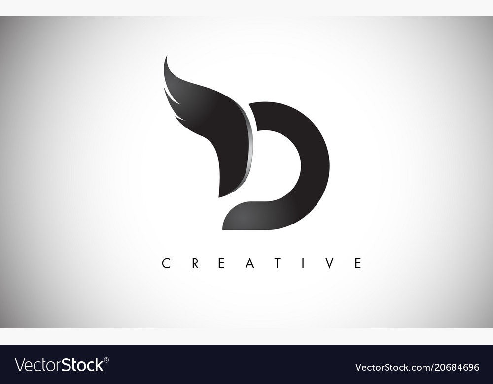 D Letter Wings Logo Design With Black Bird Fly Vector Image Images, Photos, Reviews