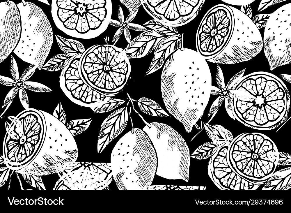 Fruit seamless pattern Royalty Free Vector Image