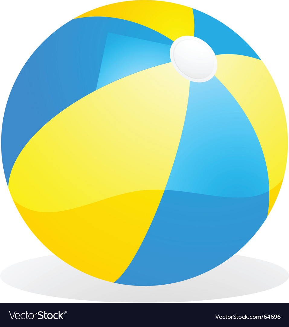 Glossy Yellow and Blue Beach Ball
