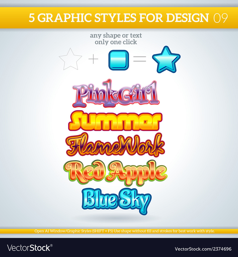 Set of various graphic styles for design