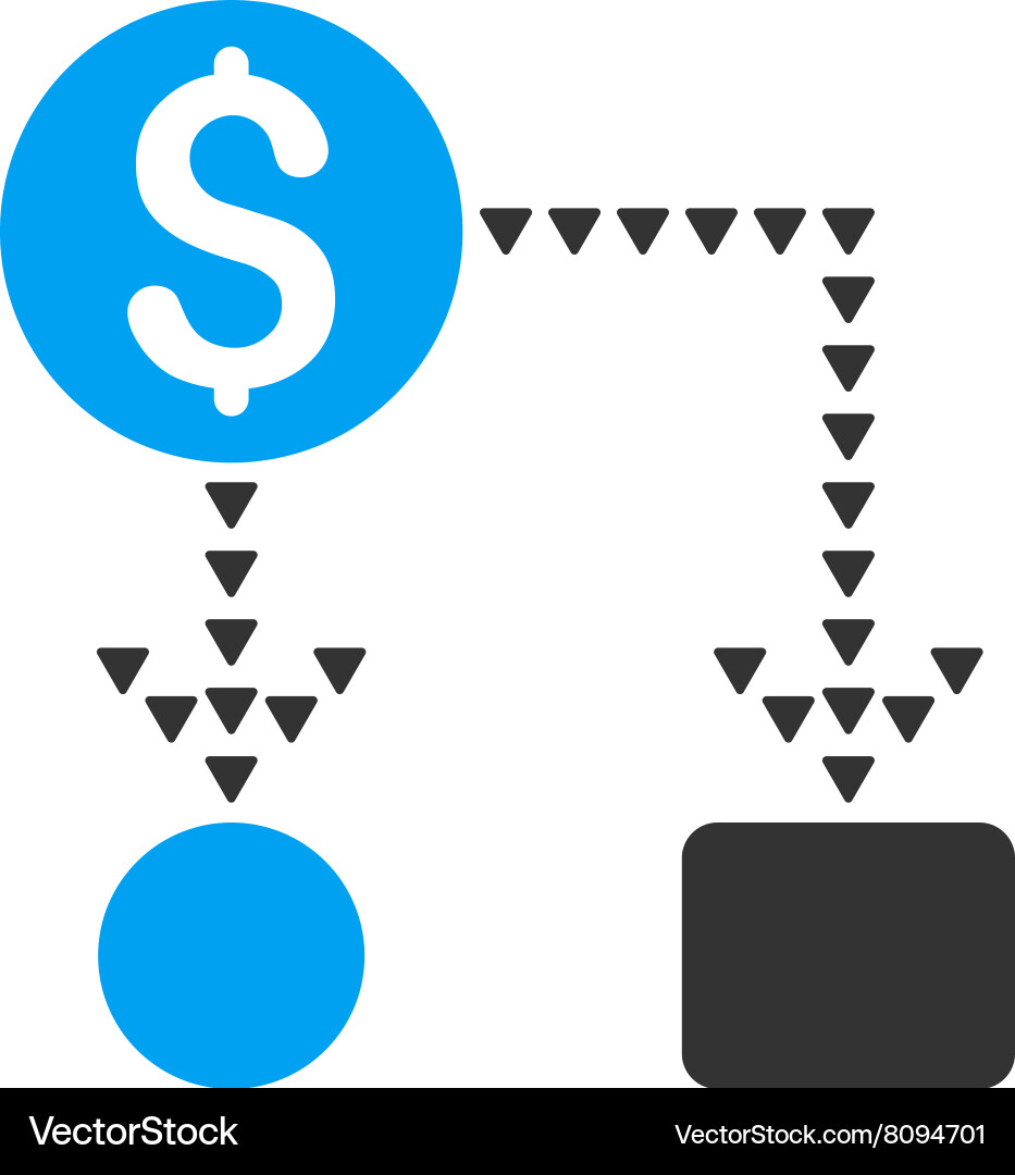 Cashflow scheme flat symbol Royalty Free Vector Image