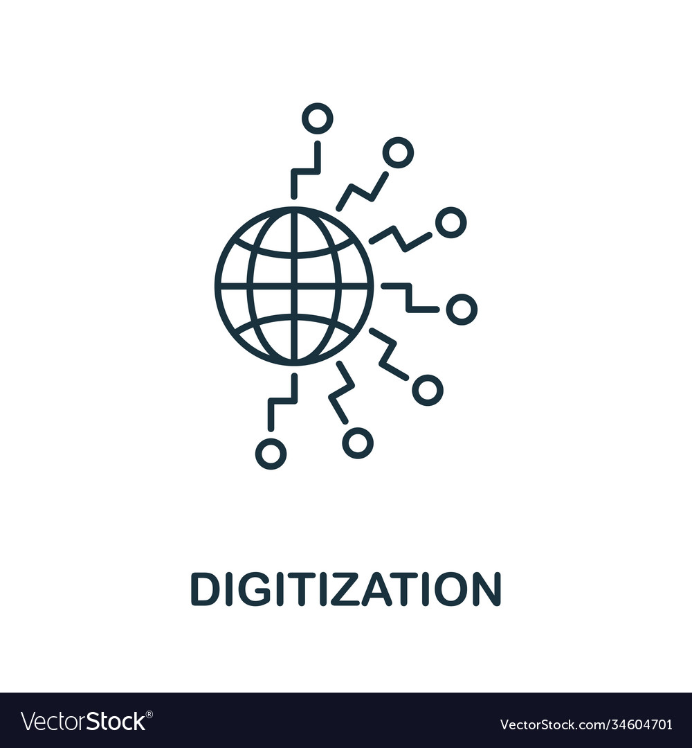 Digitization line icon simple element from vector image Digitization line icon simple element from