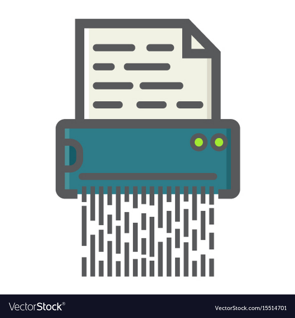 Document shredder colorful line icon destroy file