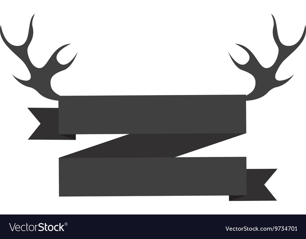 Emblem with horns isolated icon design