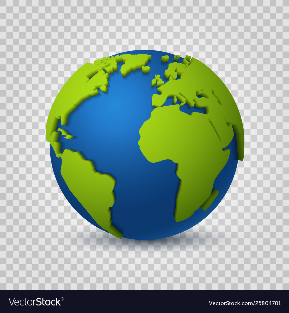 Globe 3d Earth World Map Green Space Planet Vector 25804701 