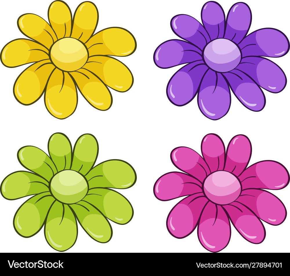 Isolated set flowers Royalty Free Vector Image