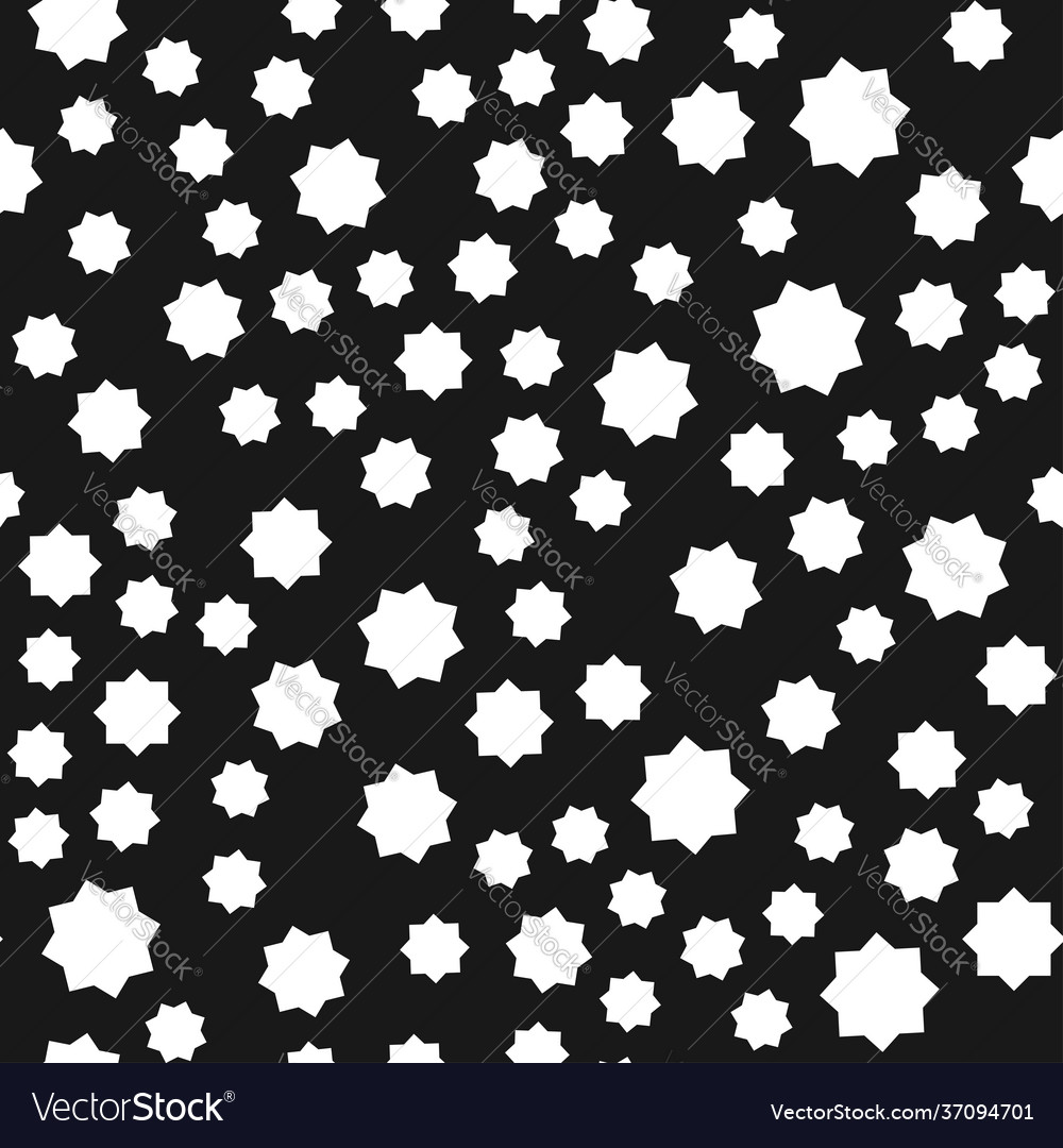 Random star shape pattern background seamlessly vector image Random star shape pattern background seamlessly