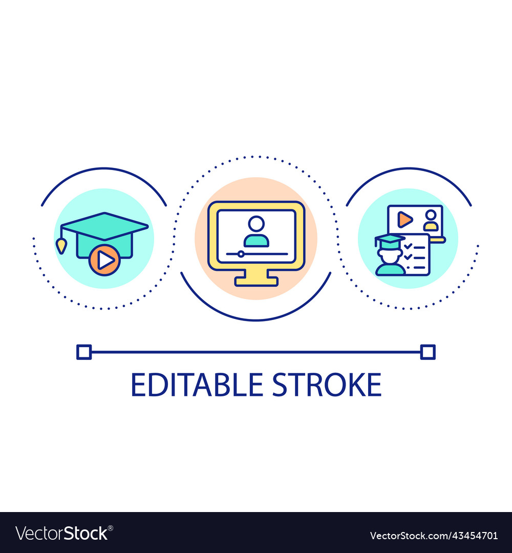 Remote learning loop concept icon vector image Remote learning loop concept icon