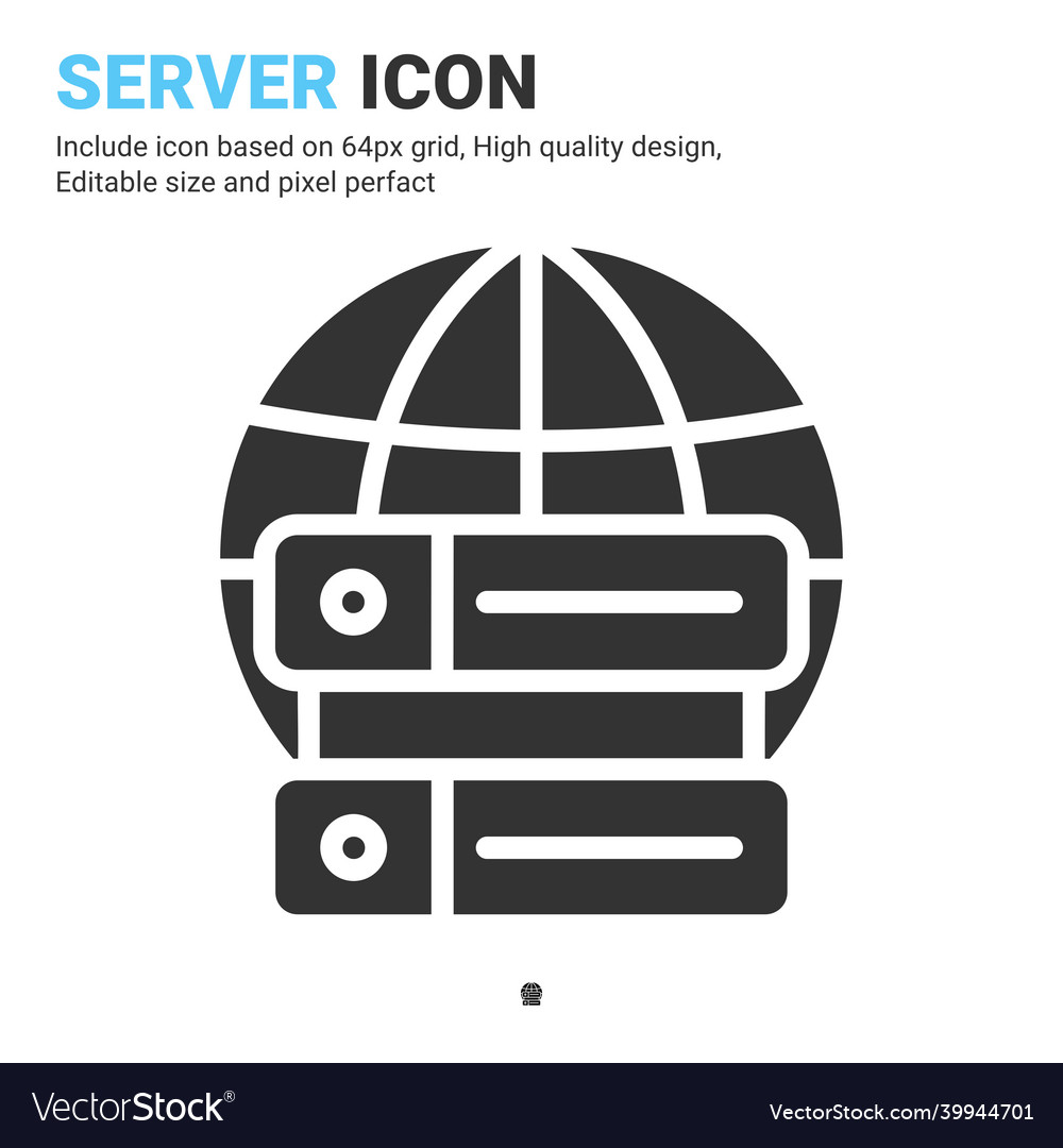 Server icon with glyph style isolated