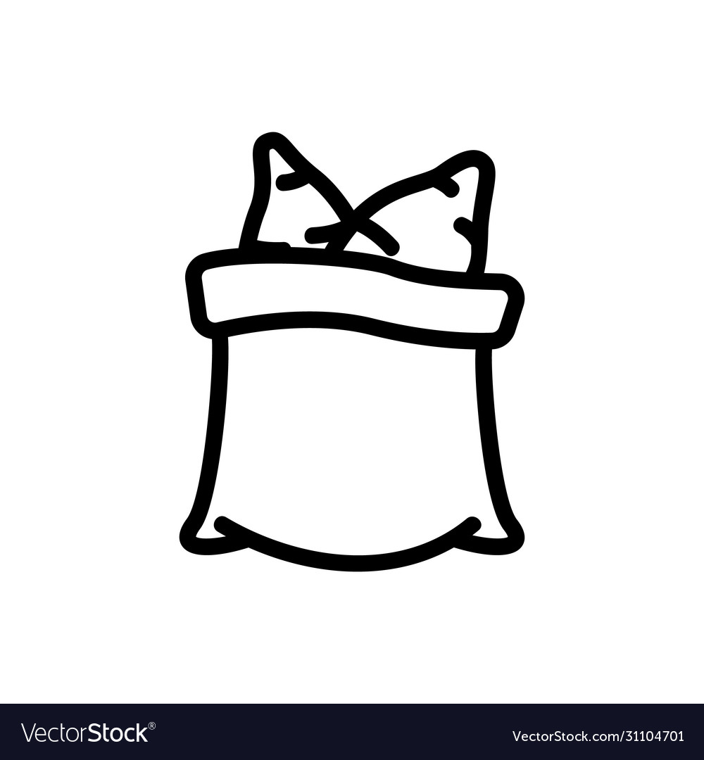 Sweet potatoes in bag icon outline