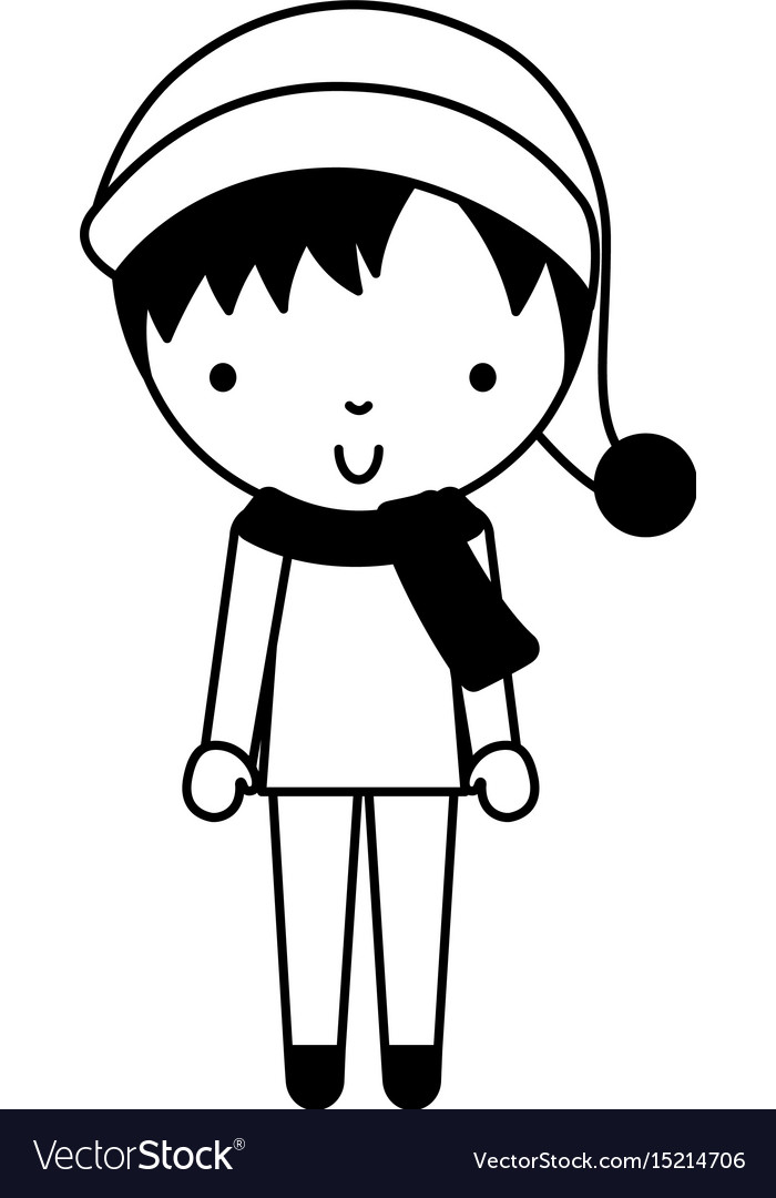 Black Icon Christmas Little Boy Royalty Free Vector Image