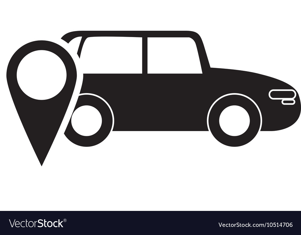 Car and gps map pointer icon