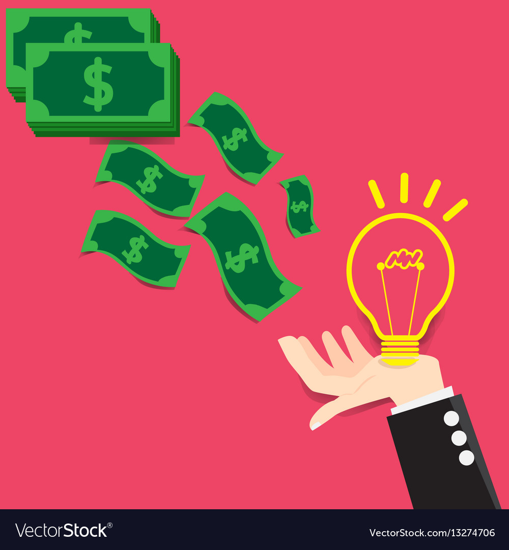 Concept Bulb Light Idea Exchange Money Royalty Free Vector Concept Bulb Light Idea Exchange Money Vector Image