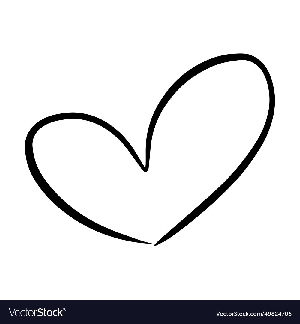 Heart symbol icon hand drawn element of love Vector Image