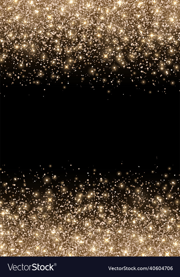 Holiday banner bronze gold glitter on black Vector Image