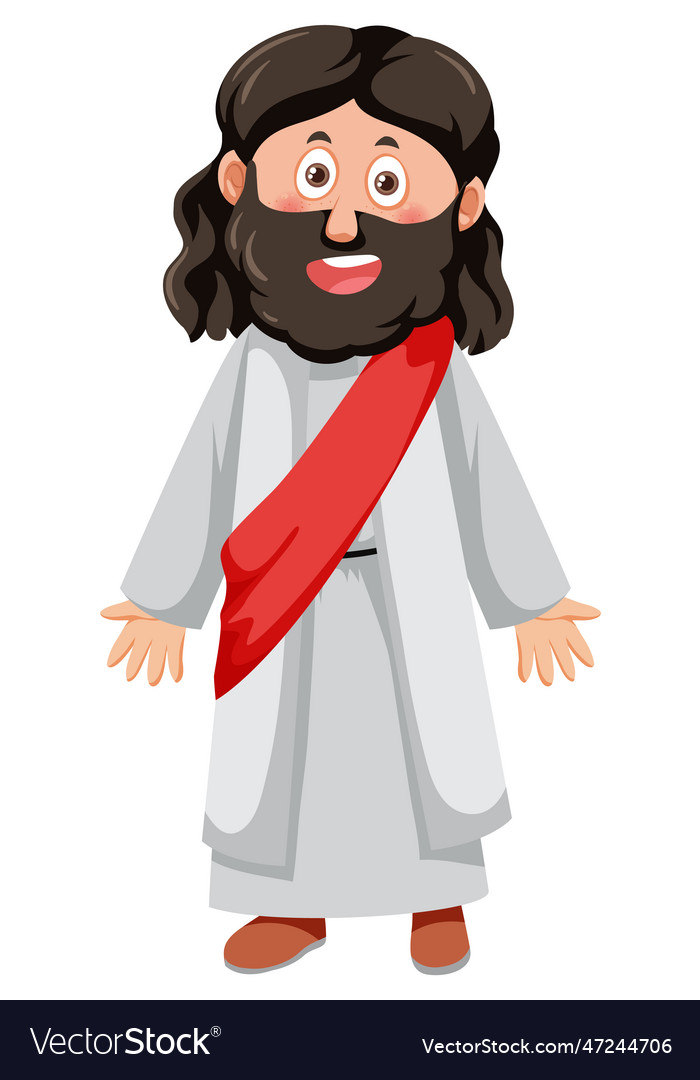 Jesus christ cartoon character Royalty Free Vector Image