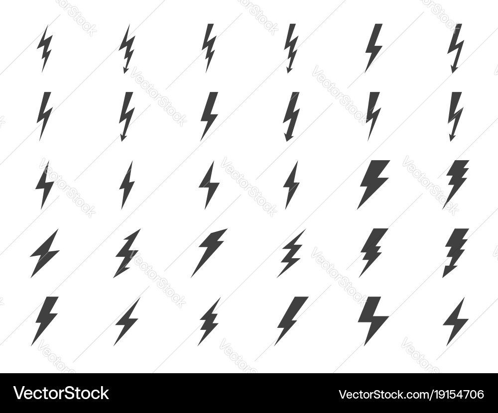 Lightning icons set Royalty Free Vector Image - VectorStock