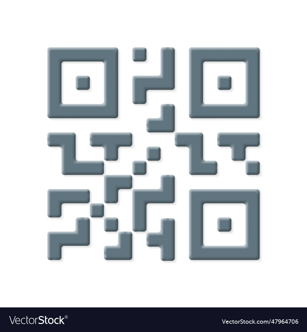 Qr code 3d icon qrcode for scan security concept vector image Qr code 3d icon qrcode for scan security concept