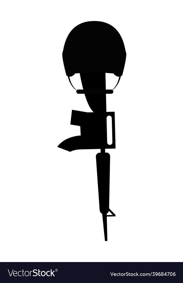 Rifle with helmet silhouette