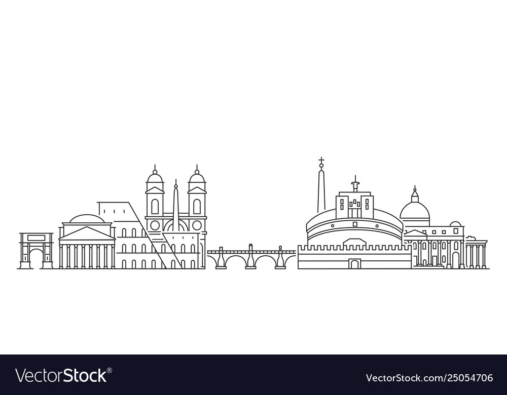 Rome skyline italy Royalty Free Vector Image - VectorStock