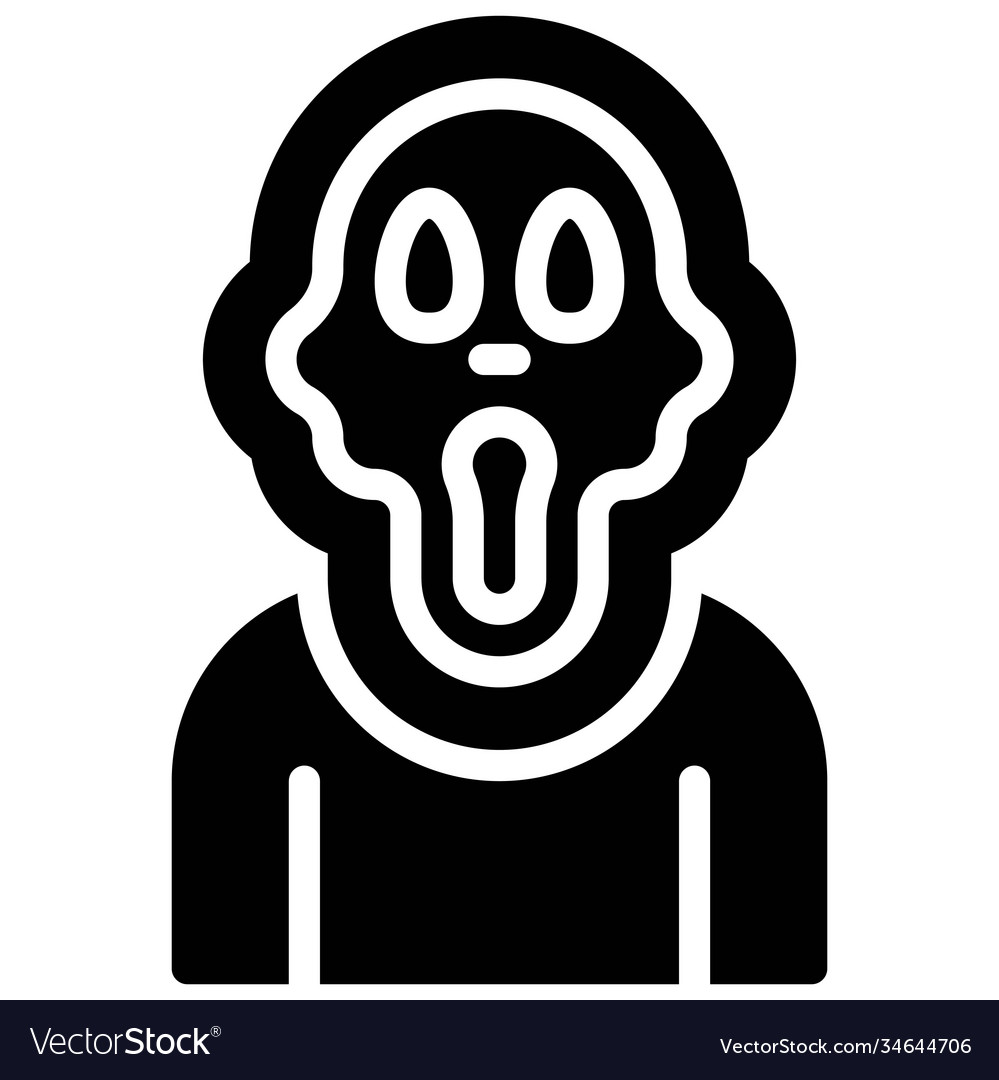 Scream mask costume icon halloween party Vector Image