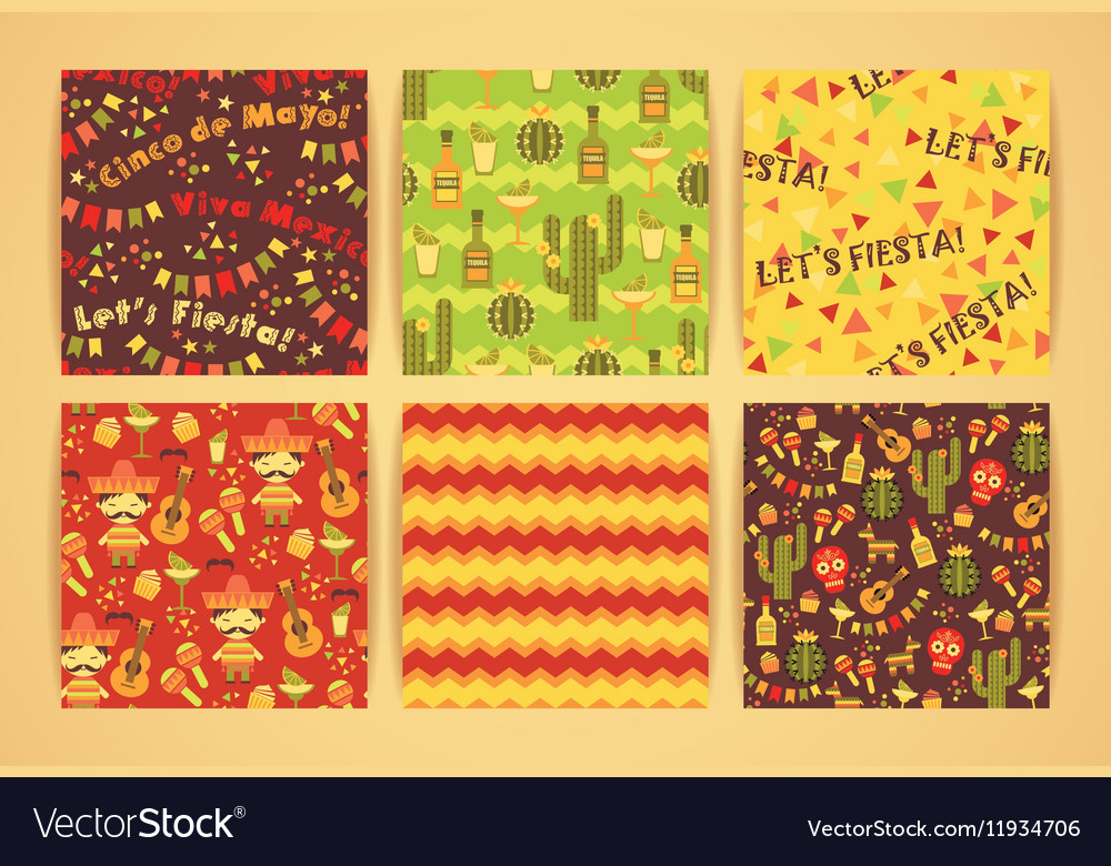 Set of seamless patterns with traditional