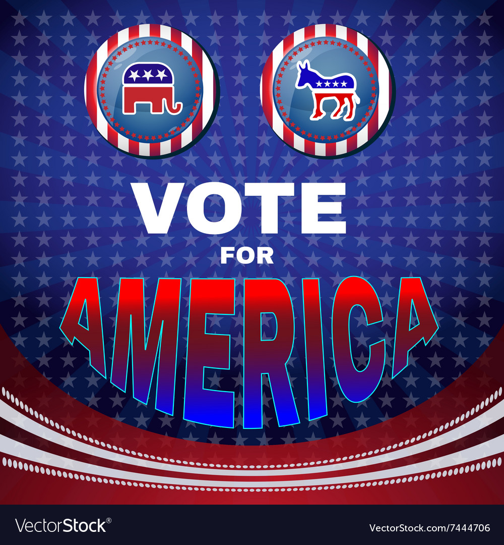 Vote for america elephant versus donkey banner