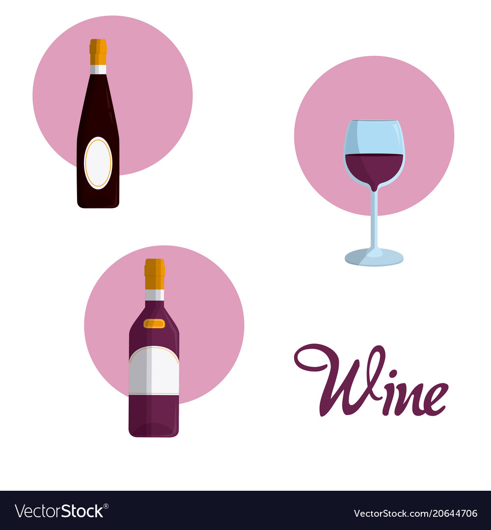 Wine round icons