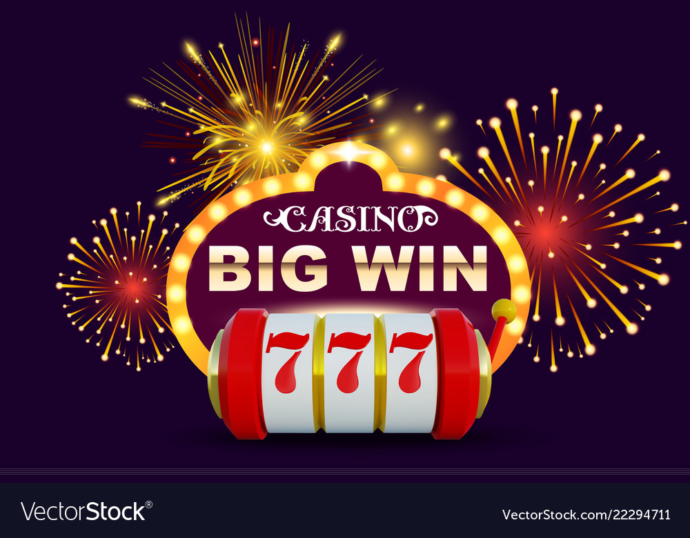Big Win Glowing Banner For Online Casino Slot Vector Image
