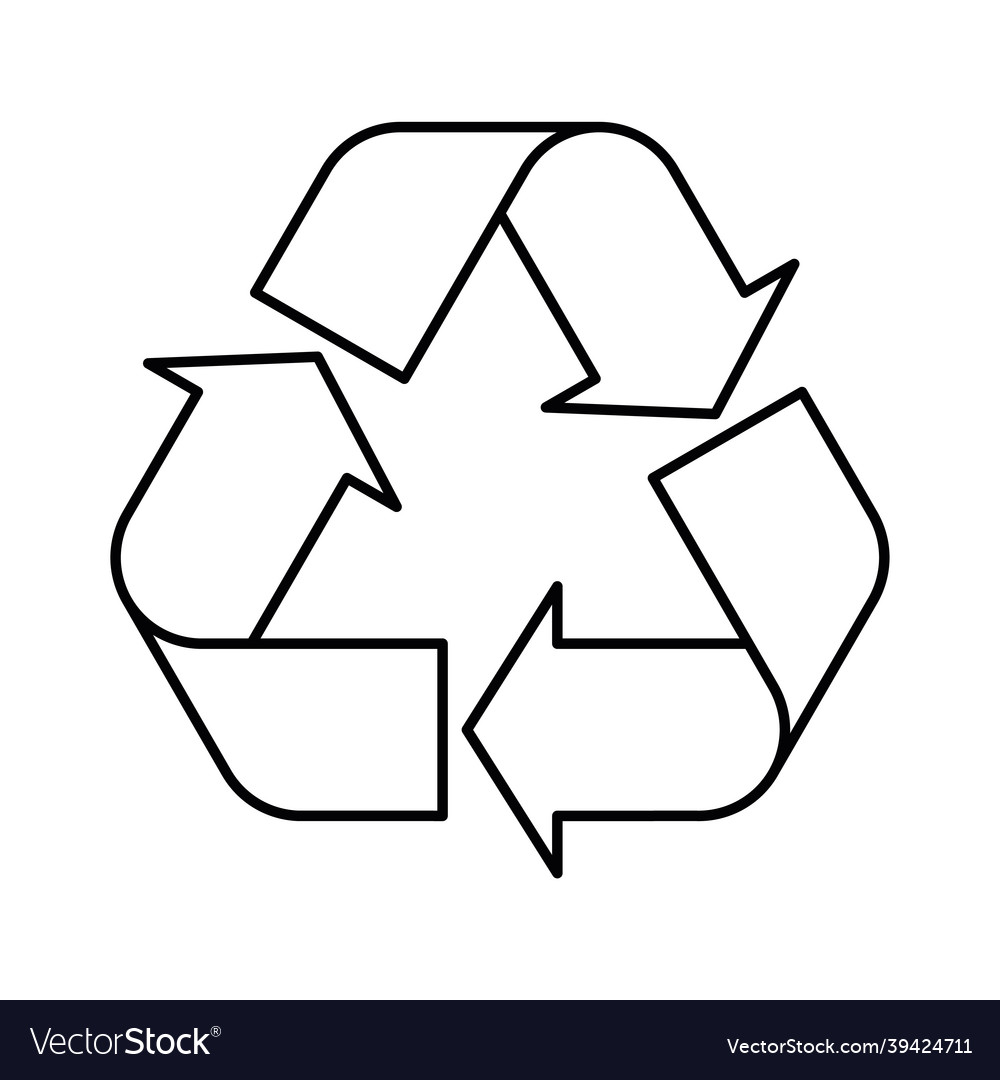 Black outline universal recycling symbol Vector Image