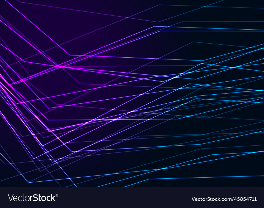 Blue ultraviolet neon glowing laser lines hi-tech