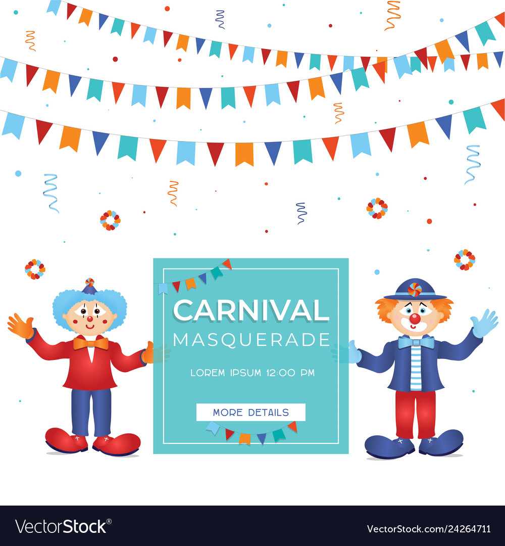 Carnival funfar colorful template wit clowns