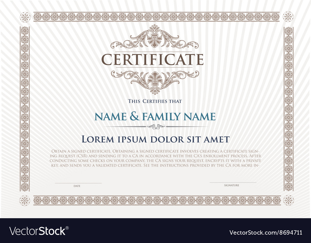 Certificate design template