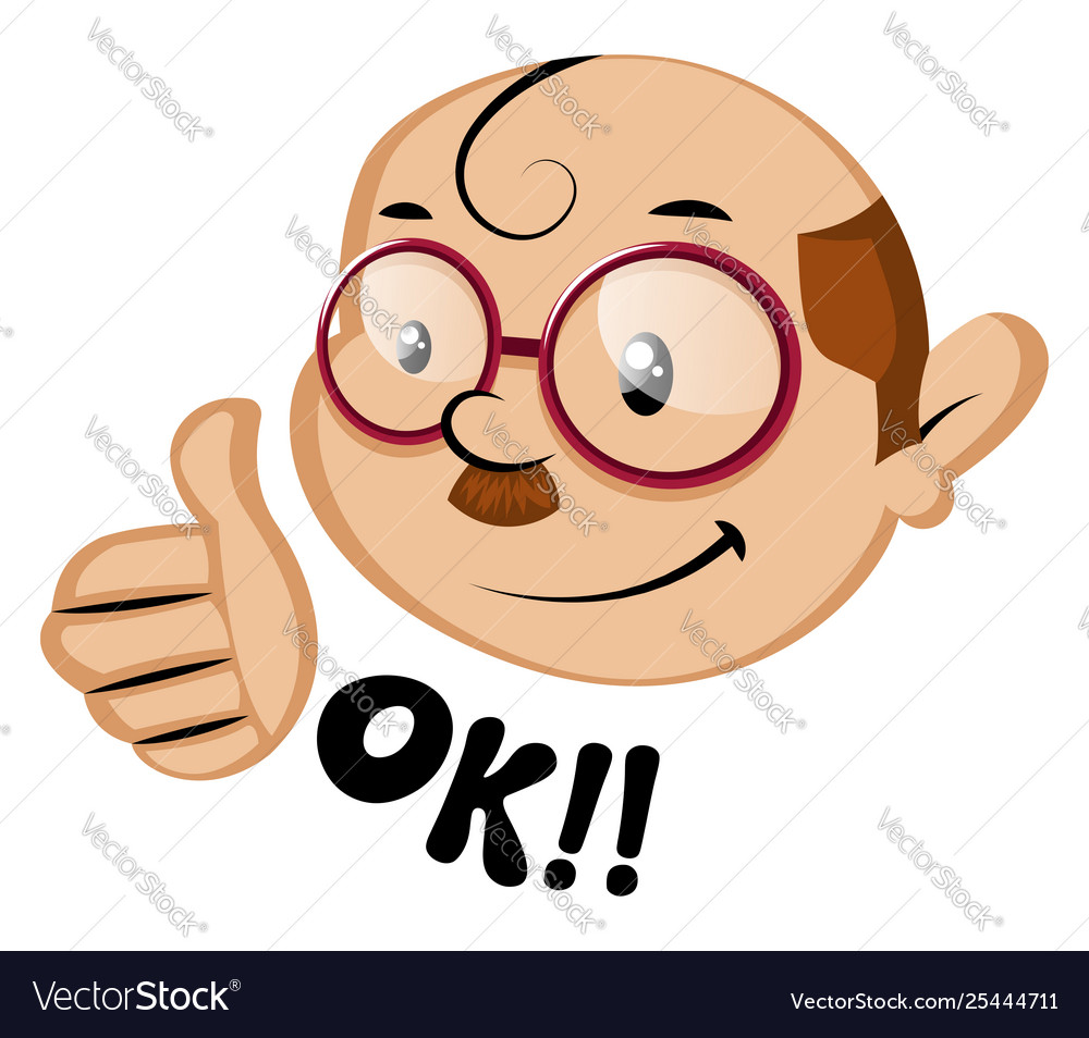 Funny human emoji with a ok letters on white Vector Image Funny human emoji with a ok letters on white Vector Image