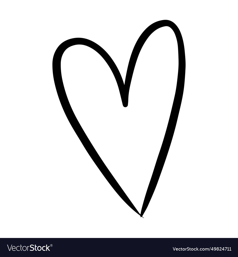 Heart symbol icon hand drawn element of love Vector Image