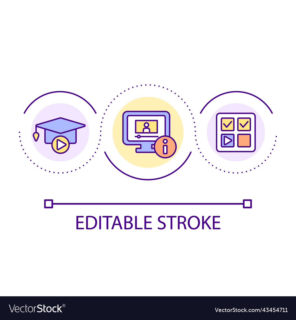 Interactive video lessons loop concept icon vector image