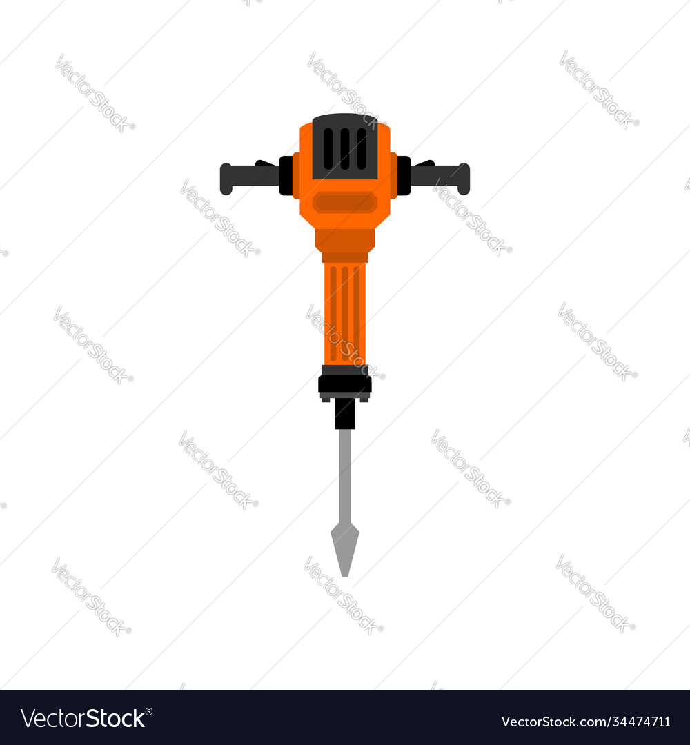 Jackhammer isolated road worker tool Royalty Free Vector