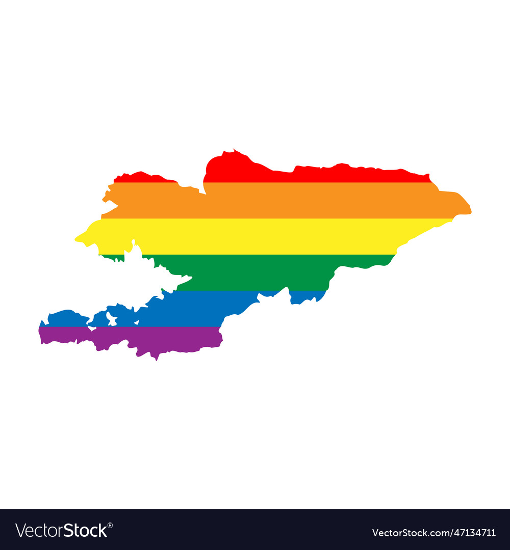 Kyrgyzstan rainbow map