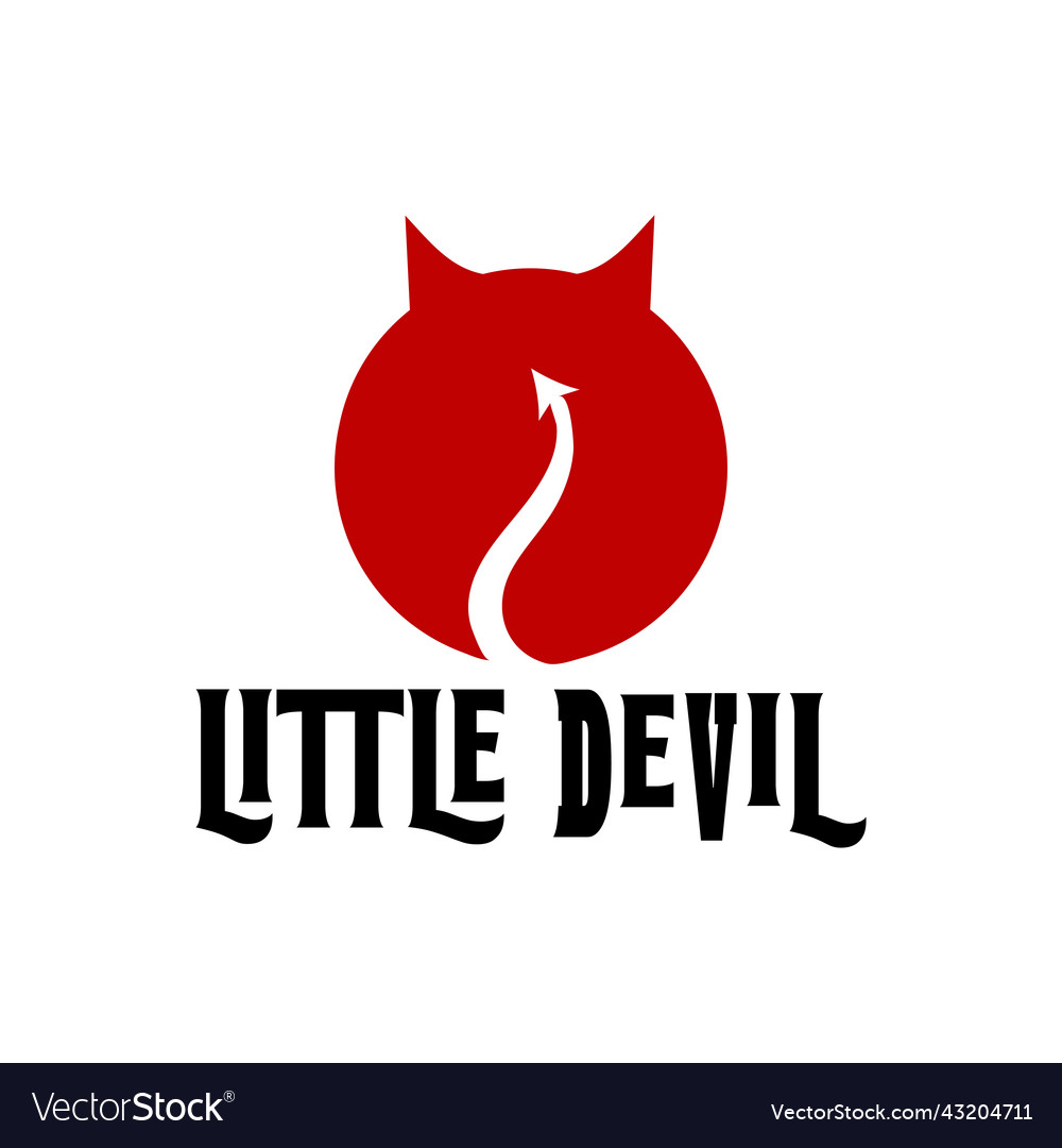 Logo design little devil icon flat angry