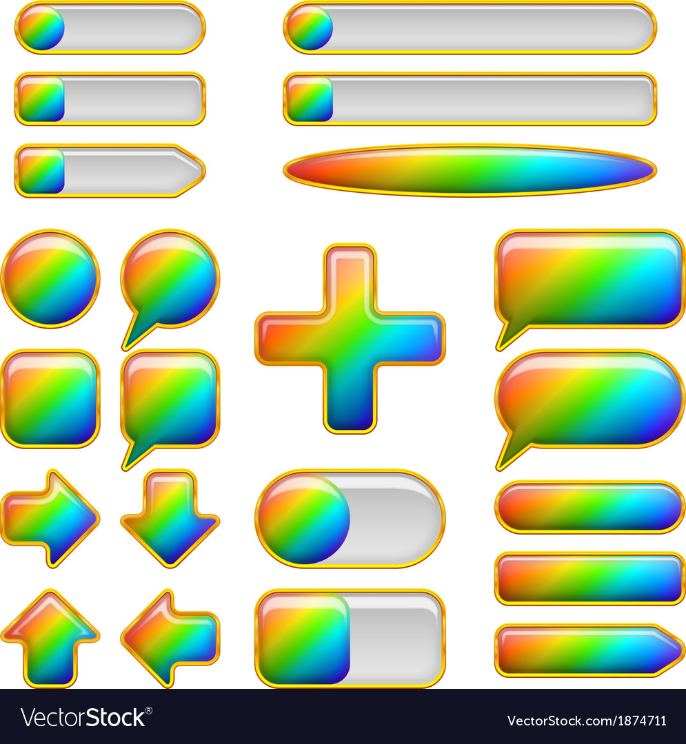 Regenbogen-Glasknöpfe Set