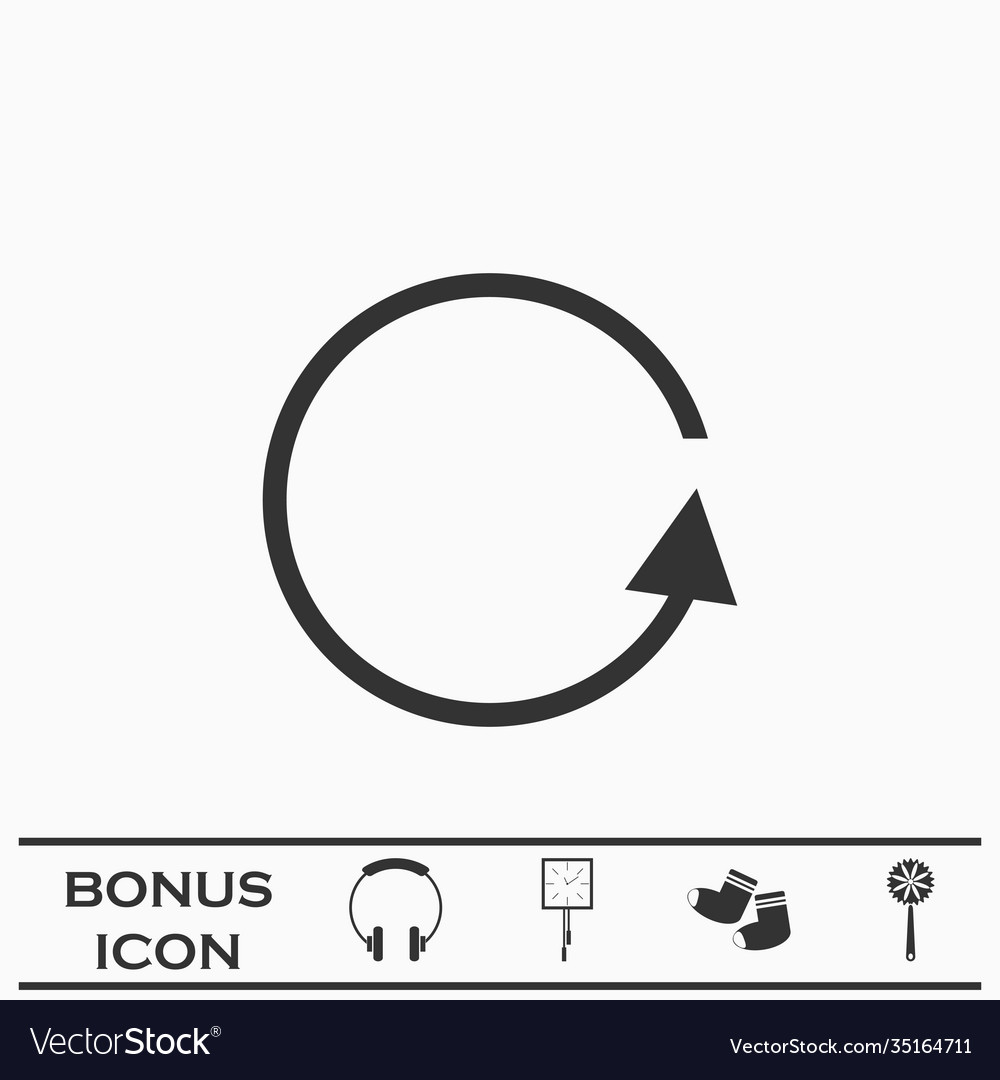 Refresh Reload Drehschleife Icon flach vector image Refresh Reload Drehschleife Icon flach