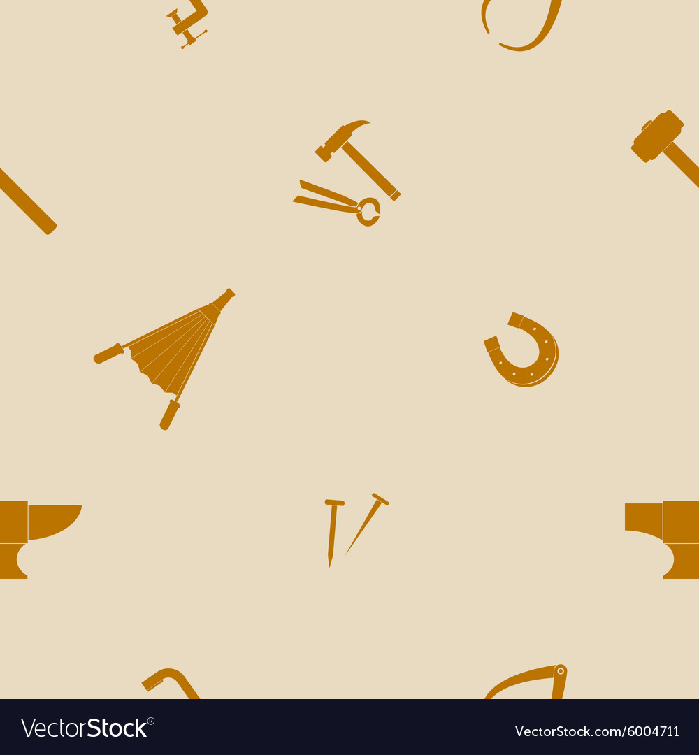 Seamless background with blacksmith tools Vector Image