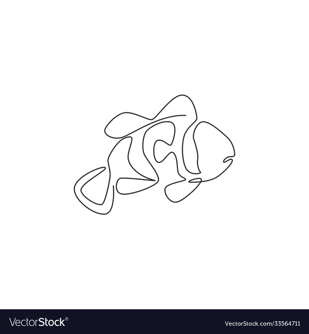 Single continuous line drawing funny clown Vector Image