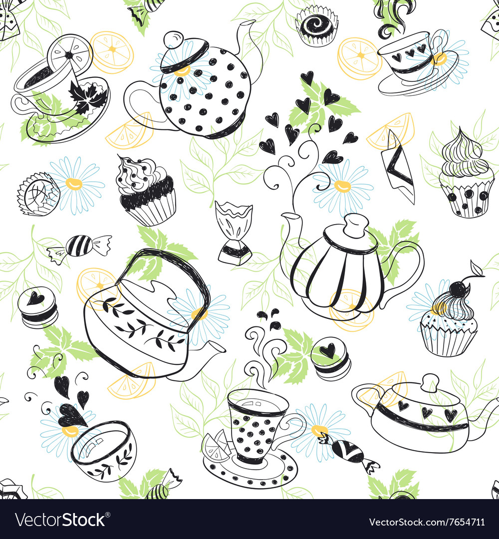 Tea background Royalty Free Vector Image - VectorStock